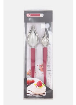 2 Pieces FMprofessional Decorating Spoon Set, Silver
