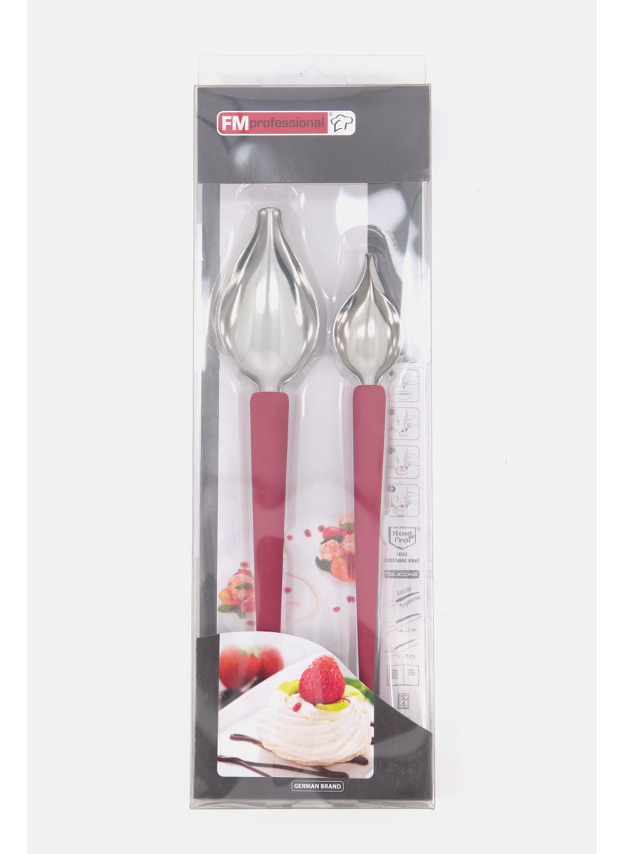 FACKELMANN - 2 Pieces FMprofessional Decorating Spoon Set, Silver - Image 1