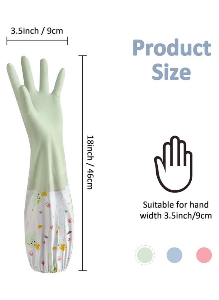 Generic TERRIFI 3 Pcs Rubber Dishwashing Cleaning Gloves - Waterproof, Reusable Long Kitchen Gloves, Latex-Free Household Gloves for Laundry, Cleaning, Working, Gardening  - Image 5