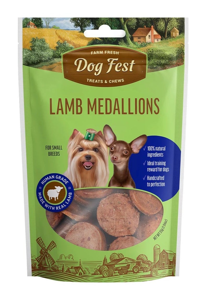 Dog Fest Dog Fest Lamb Medallions For Mini-Dogs - 55g (1.94oz)[Weight - 55g]  - Image 1