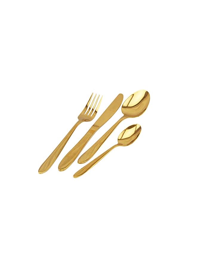 Berger 24 Piece Silverware Flatware Cutlery Set with Round Stand, Stainless Steel Includes 6 Knife, 6 Fork, 6 Tea Spoon, 6 Dinner Spoon, Mirror Polished, Dishwasher Safe - Image 2