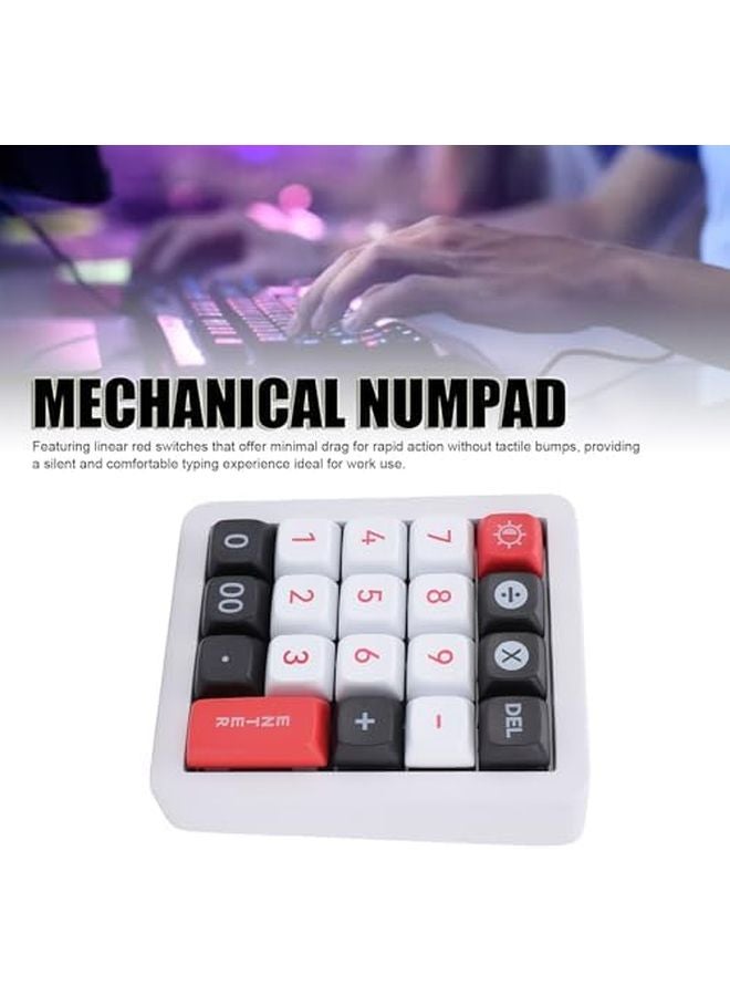 White Wired Number Pad 12 RGB LED Backlight 19 Programmable Keys Mechanical Numpad For Laptop - Image 4