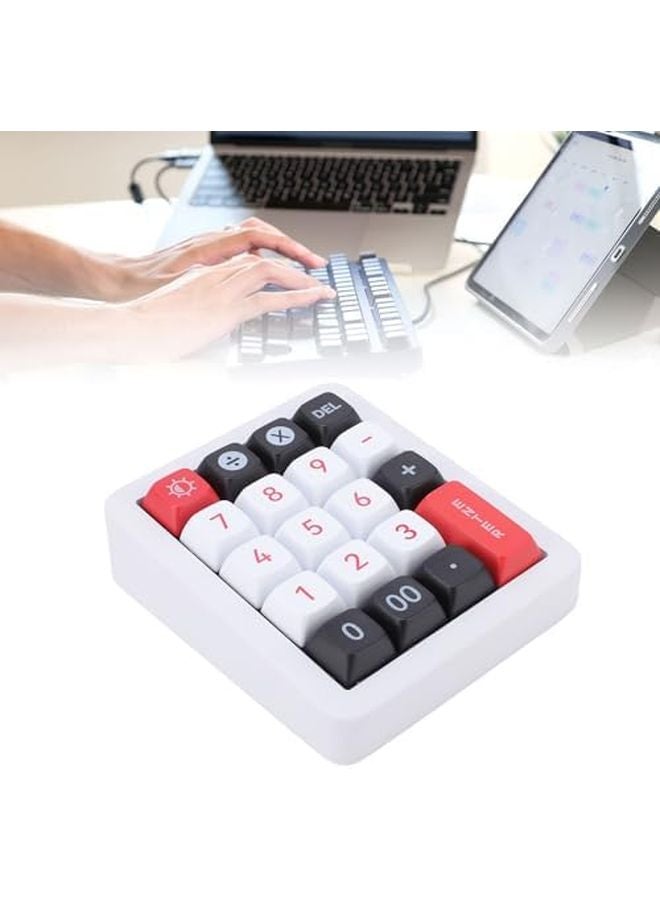 White Wired Number Pad 12 RGB LED Backlight 19 Programmable Keys Mechanical Numpad For Laptop - Image 5