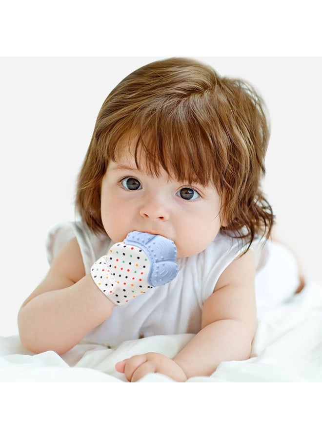 4Pack Silicone Teething Mitt, Soothing Infant Teething Mitten Pain Relief, Prevent Scratches Glove, Safe Silicone Teething Toys for 0-12 Months - Image 4