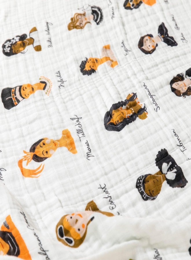 babyletto 100% Organic Cotton Quilt, GOTS-Certified, 3-Layers of Ultra-Soft and Breathable Muslin - Women in History - Image 2