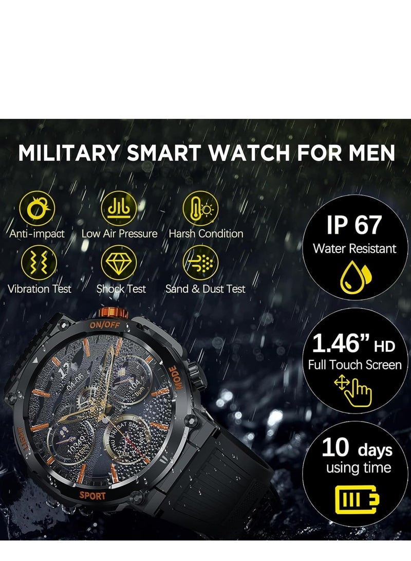 general Smart Watch with Bluetooth Calling, 1.46" Touch Screen - IP67 Waterproof Fitness Tracker with Blood Oxygen/Heart Rate Monitor, Sleep Tracking, 100+ Sport Modes, Custom Dial for Android iOS - Image 3