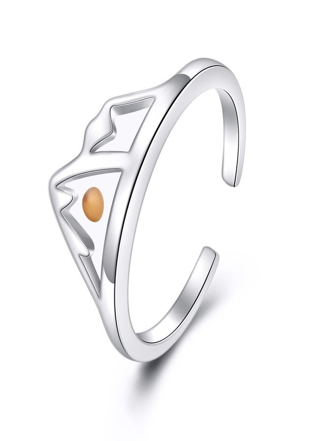 YFN Mustard Seed Ring 925 Sterling Silver Adjustable Mountain Rings Jewelry Gift for Women Girls - Image 1