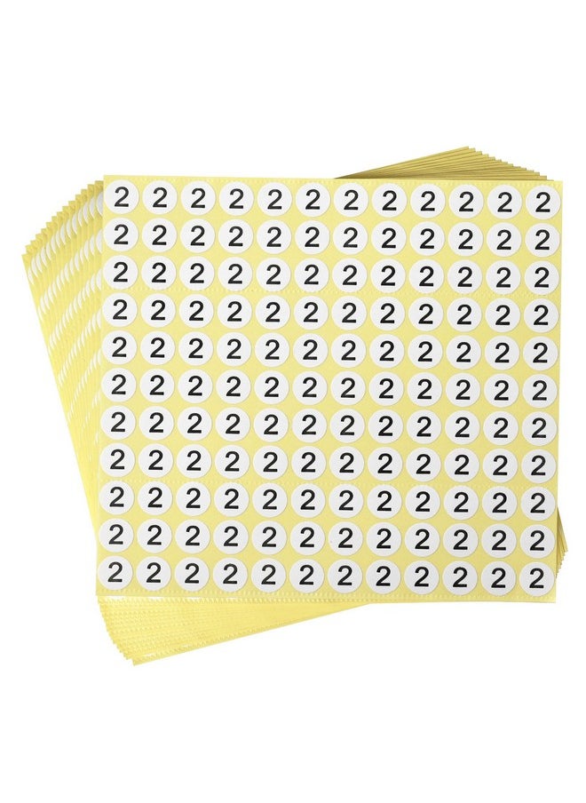dealzEpic - Number Stickers - Number 2 Round Self Adhesive Stickers | Inventory/Storage Organizing Stickers - Set Of 15 Sheets  - Image 1