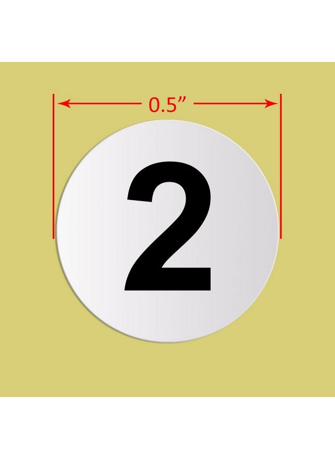 dealzEpic - Number Stickers - Number 2 Round Self Adhesive Stickers | Inventory/Storage Organizing Stickers - Set Of 15 Sheets  - Image 3