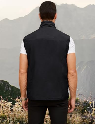 Gihuo Mens Vest Casual Lightweight Vests Summer Sleeveless Jackets for Travel Hiking Fishing(Black-XL) - Image 5