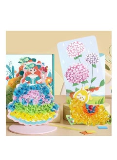 Excefore Creative Puzzle Puncture Painting, DIY  Poking Painting, Fabric Art Frenzy Fashion Design Drawing Book with Watercolor Painting, Stickers, Poking, DIY Craft Kit (Dream World)  - Image 3