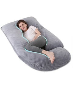 MIXDE Pregnancy Pillows for Sleeping, U Shaped Full Body Pillow for Maternity Women with Removable Jersey Cotton Cover  - Image 1