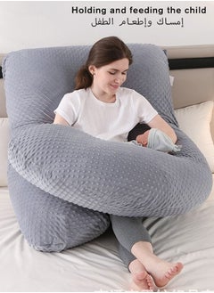 MIXDE Pregnancy Pillows for Sleeping, U Shaped Full Body Pillow for Maternity Women with Removable Jersey Cotton Cover  - Image 4