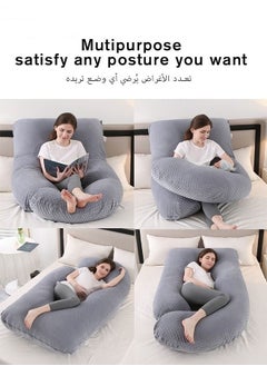 MIXDE Pregnancy Pillows for Sleeping, U Shaped Full Body Pillow for Maternity Women with Removable Jersey Cotton Cover  - Image 5