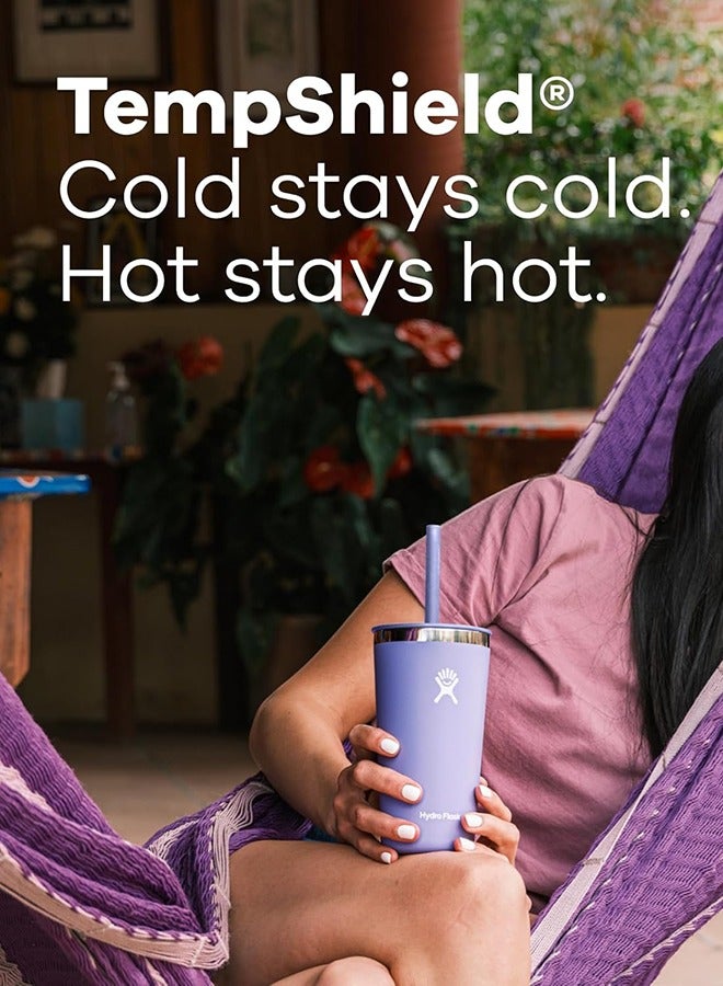 Hydro Flask كوب 16 أونصة مع غطاء قشة وعزل مزدوج من الفولاذ المقاوم للصدأ خالي من BPA - Image 4