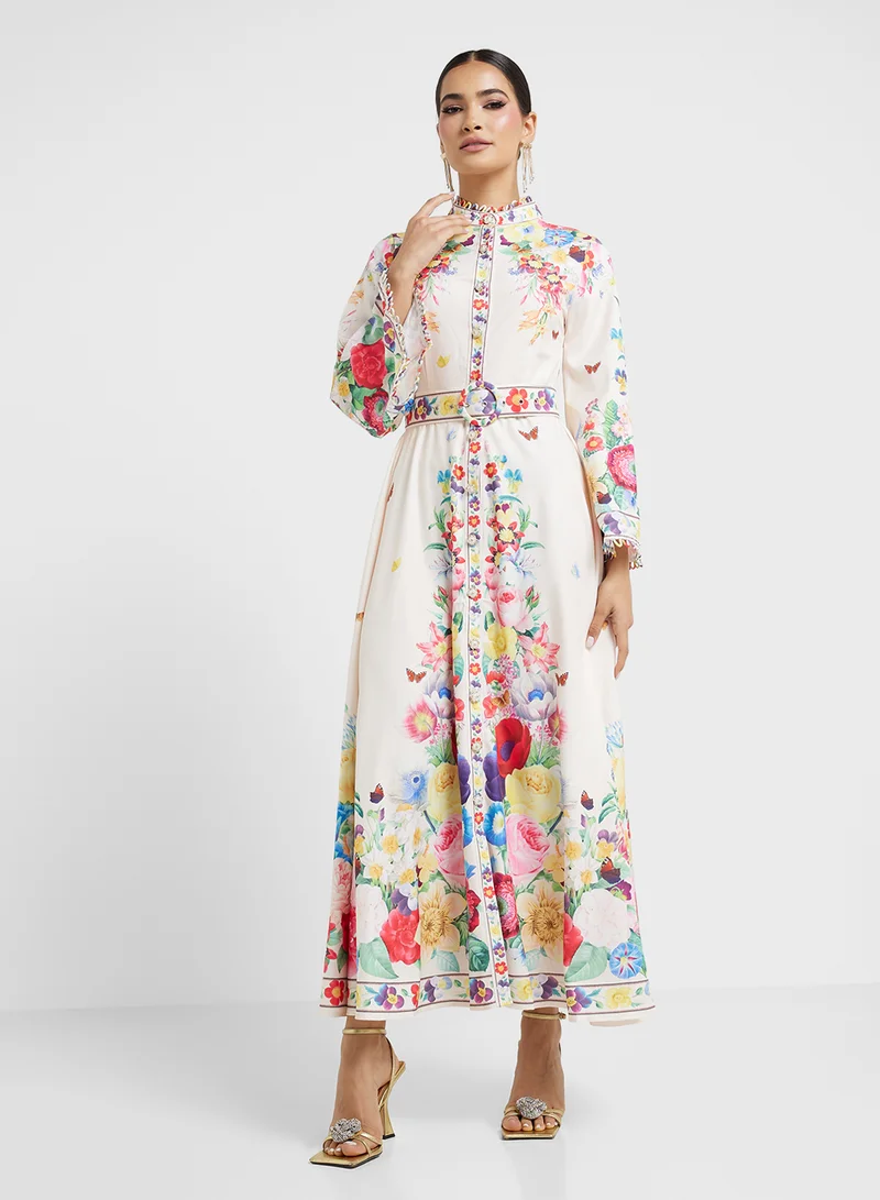 Khizana Floral Print Maxi Dress