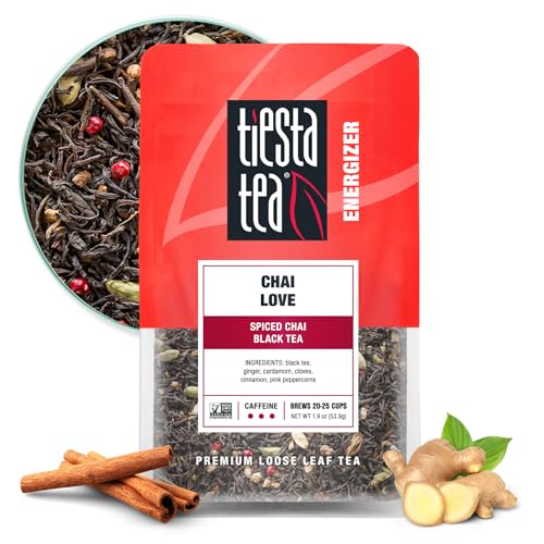 Tiesta Tea Chai Love Loose Leaf Spiced Chai Black Tea Premium Blend High Caffeinated Black Make Hot or Iced Brews Up to 25 Cups 19 Ounce Resealable Pouch - Image 1