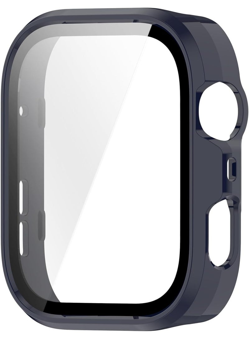 حافظة متوافقة مع ساعة هواوي واتش فيت 4 برو، حافظة صلبة رفيعة ذات تغطية كاملة مع واقي شاشة مدمج من الزجاج المقوى لساعة هواوي واتش فيت 4 برو (أزرق) - Image 2