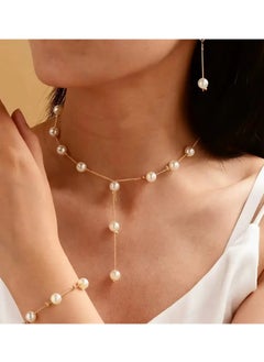 Home Clearance Sale Elegant 4pcs Faux Pearl Jewelry Set for Women - Includes Necklace, Bracelet & Earrings - Perfect for Casual Attire  - Image 1