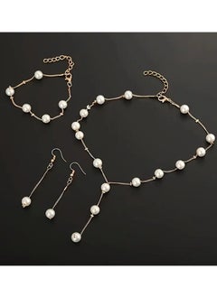 Home Clearance Sale Elegant 4pcs Faux Pearl Jewelry Set for Women - Includes Necklace, Bracelet & Earrings - Perfect for Casual Attire  - Image 4