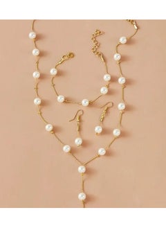 Home Clearance Sale Elegant 4pcs Faux Pearl Jewelry Set for Women - Includes Necklace, Bracelet & Earrings - Perfect for Casual Attire  - Image 5