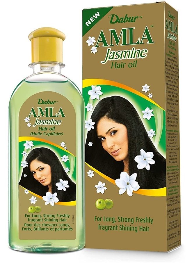 Dabur زيت شعر أملاء ياسمين - زيت أملاء، زيت شعر أملاء، زيت أملاء لشعر صحي وفروة رأس مرطبة، زيت شعر هندي للرجال والنساء، منتجات تقوية الشعر (300 مل) - Image 1