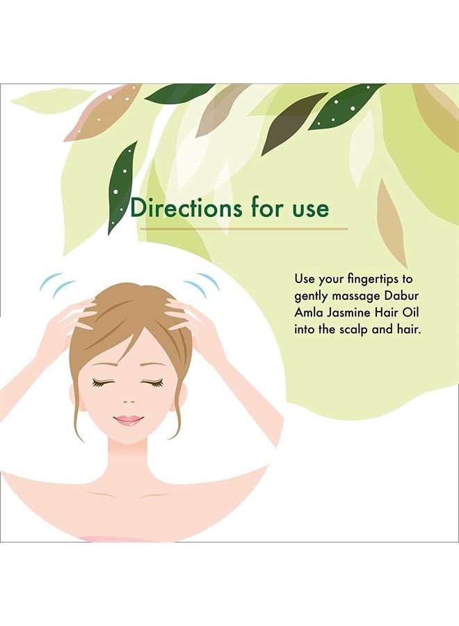 Dabur زيت شعر أملاء ياسمين - زيت أملاء، زيت شعر أملاء، زيت أملاء لشعر صحي وفروة رأس مرطبة، زيت شعر هندي للرجال والنساء، منتجات تقوية الشعر (300 مل) - Image 3