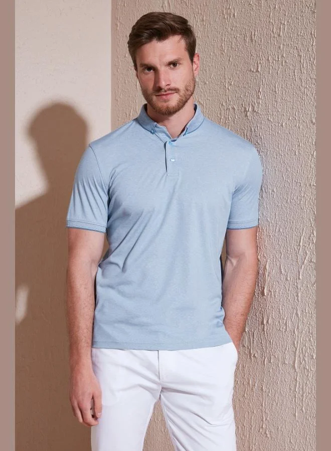 بوراتي تيشيرت بولو قطن بقصة ضيقة رجالي