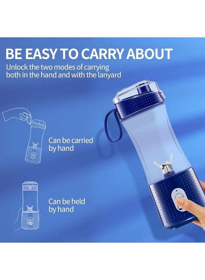 Portable Multi-Design USB Rechargeable Electric Juice Blender and Smoothie Maker and Electric Mixer in Dark Blue - Image 3