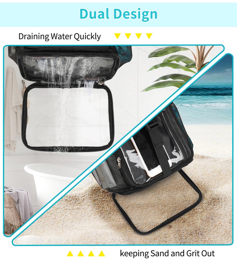 Ethereal Shower Caddy Portable, Mesh Shower Caddy Bag for College Dorm Room Essentials, Hanging Shower Bag for Gym, Camping, Beach - Image 4