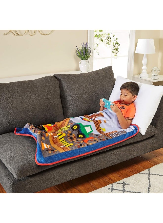 EVERYDAY KIDS EVERYDAY KIDS Toddler Throw Blanket - 30" by 40" - Under Construction - Super Soft, Plush, Warm and Comfortable  - Image 4