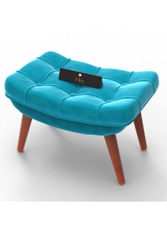 Wooden Twist Stool For Living Room Soft Fabric Comfortable Cushion Ottoman Footrest  - Image 1