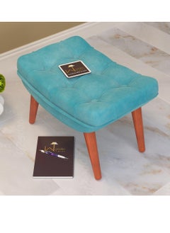 Wooden Twist Stool For Living Room Soft Fabric Comfortable Cushion Ottoman Footrest  - Image 2