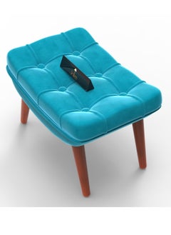 Wooden Twist Stool For Living Room Soft Fabric Comfortable Cushion Ottoman Footrest  - Image 3