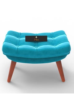 Wooden Twist Stool For Living Room Soft Fabric Comfortable Cushion Ottoman Footrest  - Image 4