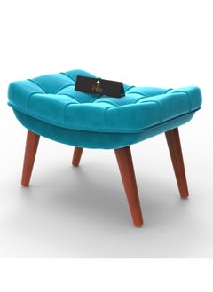 Wooden Twist Stool For Living Room Soft Fabric Comfortable Cushion Ottoman Footrest  - Image 5