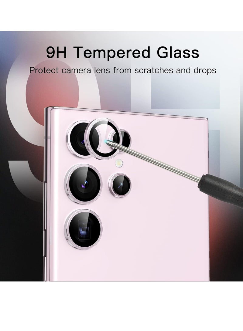ELTRAZONE Camera Lens Protector for Samsung Galaxy S23 Ultra 5G 6.8-Inch, 9H Tempered Glass Metal Individual Ring Cover, Easy Installation Tray, HD Clear, Set of 5 (Lavender) - Image 3
