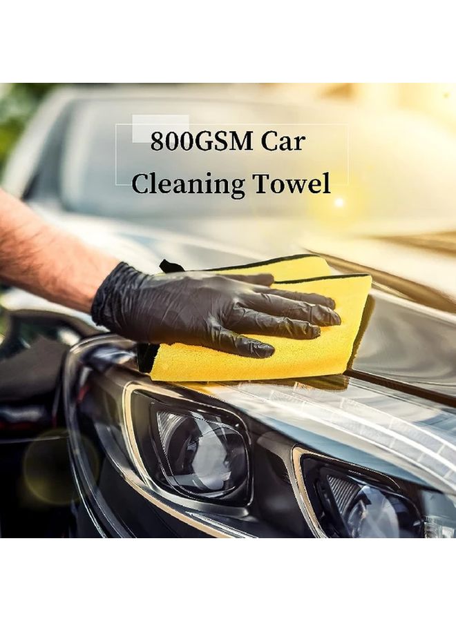 12 Pcs Yellow Thick Microfiber Car Wipe Drying Wash Polishing Towel - Image 3
