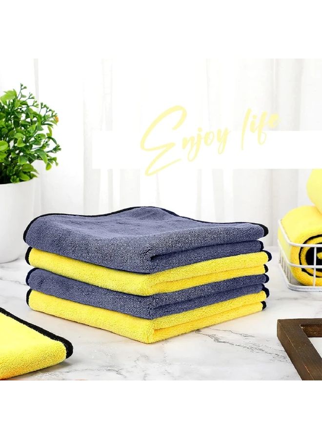 12 Pcs Yellow Thick Microfiber Car Wipe Drying Wash Polishing Towel - Image 4