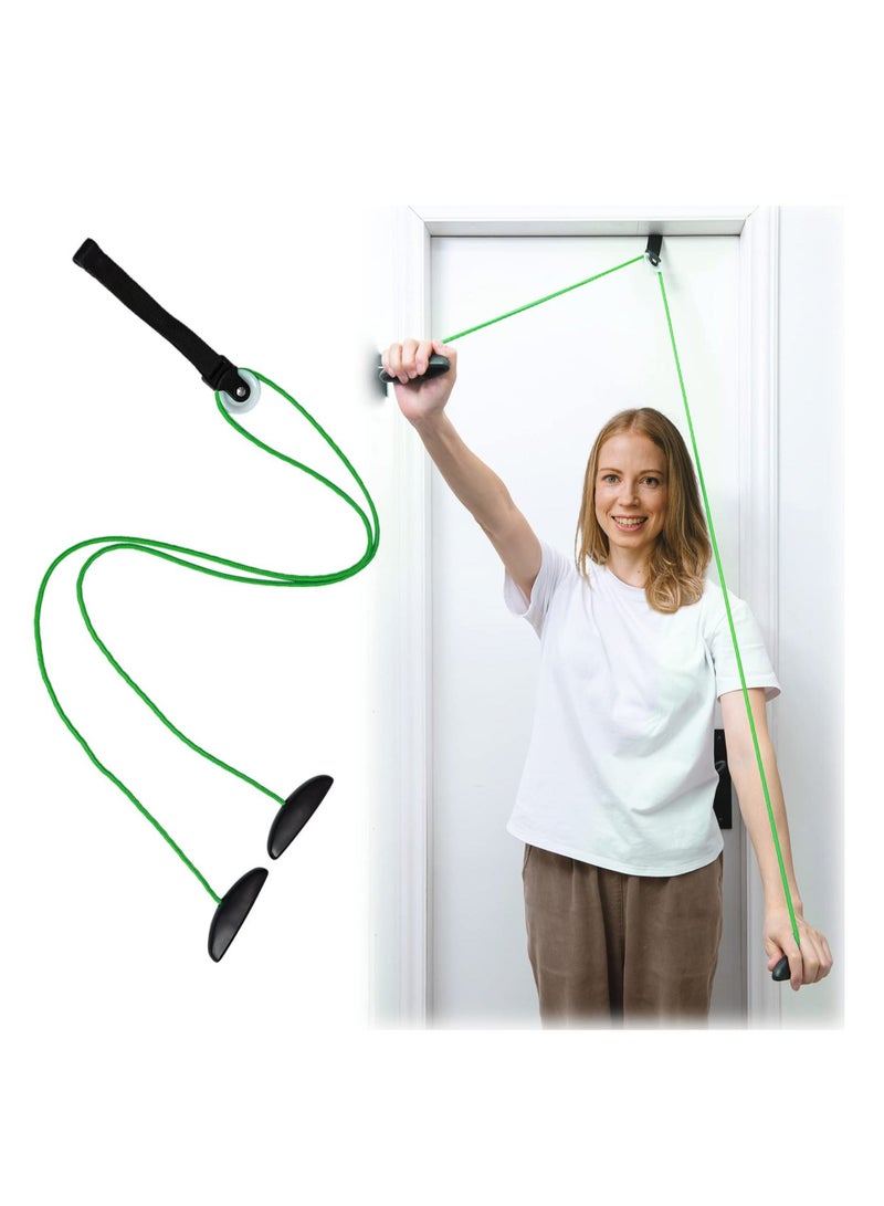 Captaintech Shoulder Pulley Over Door Rehab Exerciser, Exercise Pulley for Physical Therapy, lleviate Shoulder Pain, Facilitate Recovery from Surgery for Frozen Shoulder Physical Therapy,Green - Image 1