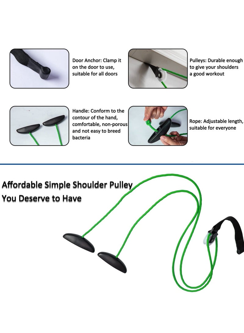 Captaintech Shoulder Pulley Over Door Rehab Exerciser, Exercise Pulley for Physical Therapy, lleviate Shoulder Pain, Facilitate Recovery from Surgery for Frozen Shoulder Physical Therapy,Green - Image 3