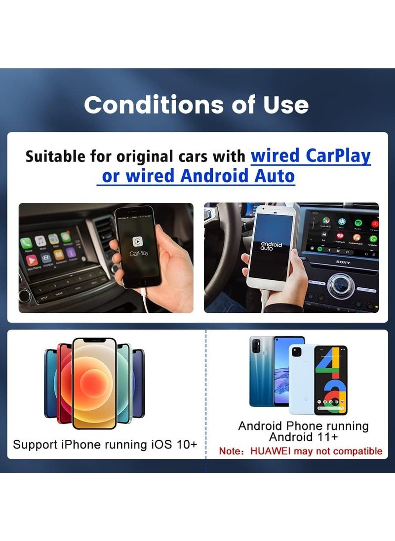 Carlinkit Carlinkit 5.0 Wireless 2 in 1 Adapter, Suitable for Cars with Built in Apple CarPlay and Android Auto, Convert Wired carplay to Wireless carplay, Wired Android Auto to Wireless Android Auto  - Image 3