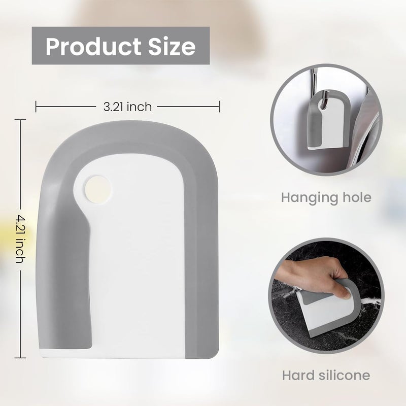 kunya Multi Purpose Silicone Squeegee with Hanging Hook Water Blade for Cleaning Bathroom Shower Mirror Glass Kitchen Countertop Car Windows Wiper Scraper Waterblade Cleaner Tool (Handy) - Image 5