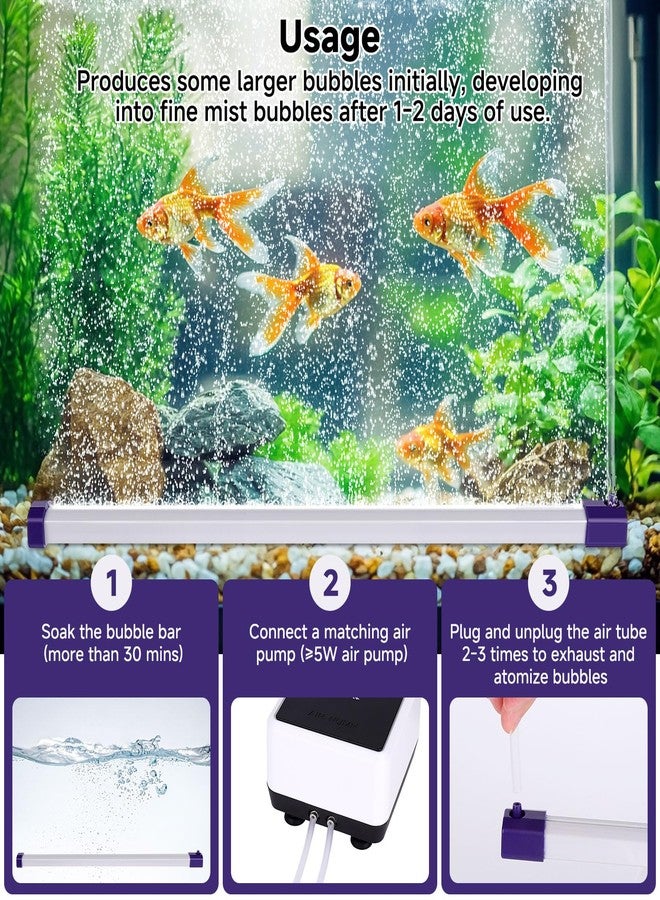 hygger 16.9 Inch Long Aquarium Bubble Bar, Ultra-Fine Quiet Oxygen Diffuser Bubble Curtain Wall, Self-Sinking Design Fish Tank Bubbler Decorations for Freshwater Saltwater - Image 5
