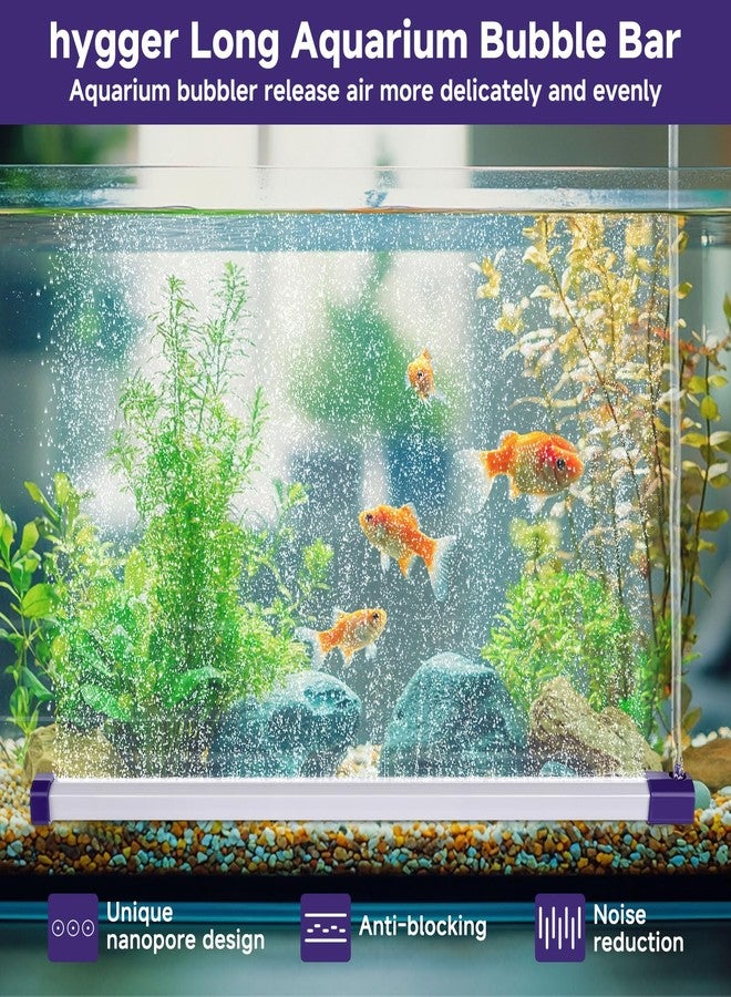 hygger 16.9 Inch Long Aquarium Bubble Bar, Ultra-Fine Quiet Oxygen Diffuser Bubble Curtain Wall, Self-Sinking Design Fish Tank Bubbler Decorations for Freshwater Saltwater - Image 2