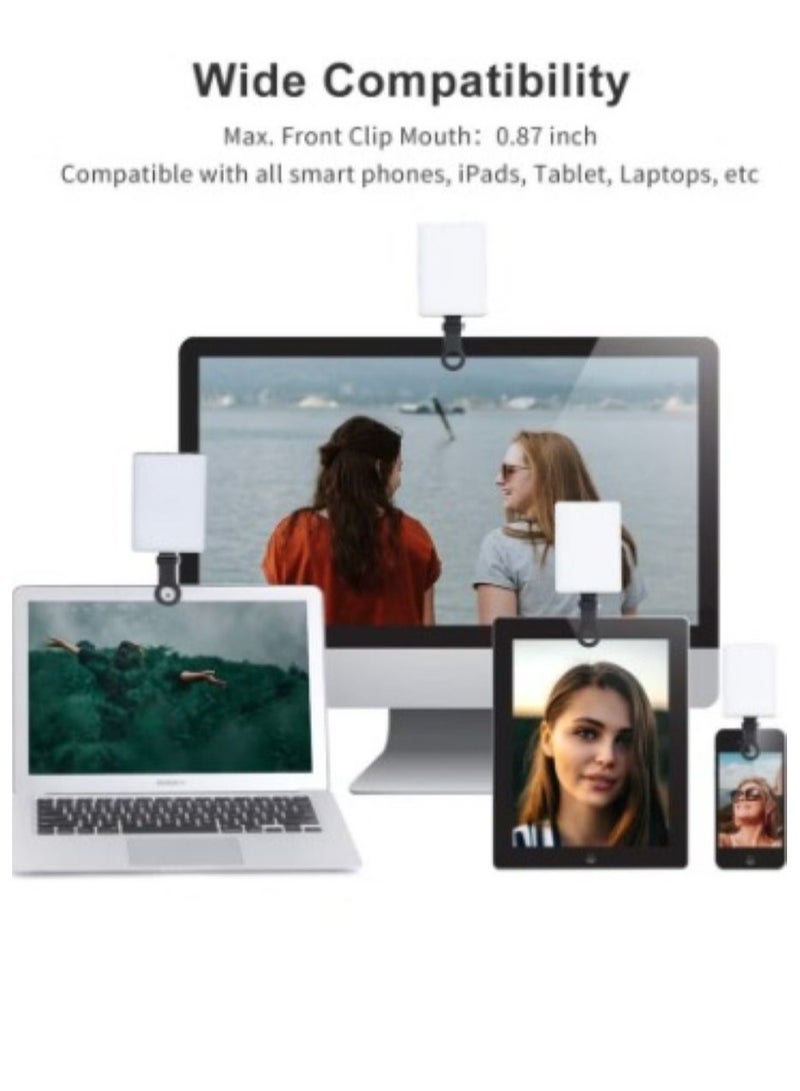 Selfie Light, 60 LED, Rechargeable 2000mAh, Front  Back Removable Clip, Portable Video Light with 3 Light Modes, for Laptop, Webcam, Phone, iPhone, Photo, Makeup, TikTok, Selfie, Vlogging, Live Stream, Zoom Meetings, Video Call - Black. - Image 4