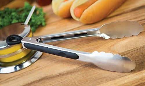 Fox Run Brands 1920 Stainless Steel Locking Tongs, 9" - Image 2