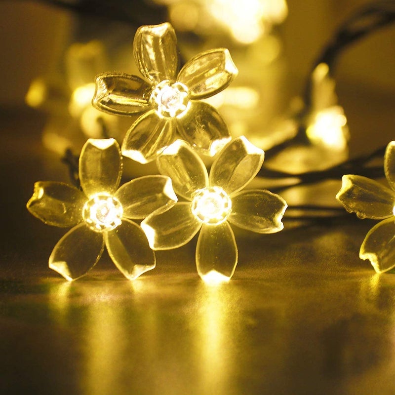 VELOCIOUS VELOCIOUS Light Flower Fairy Cherry Blossom Strings Lights 16 LEDs Solar Fairy Flower Lights WaterproofChristmas Tree Lightsfor Home Lawn Wedding  - Image 3