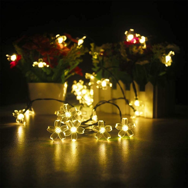 VELOCIOUS VELOCIOUS Light Flower Fairy Cherry Blossom Strings Lights 16 LEDs Solar Fairy Flower Lights WaterproofChristmas Tree Lightsfor Home Lawn Wedding  - Image 1