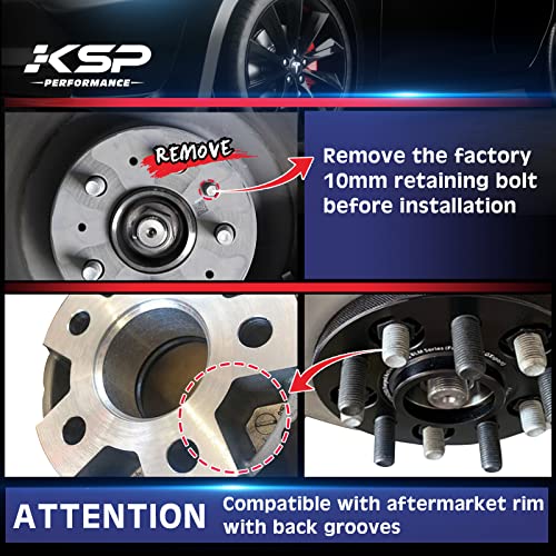 KSP PERFORMANCE KSP 20mm Wheel Spacers for Tesla Model 3/Y, 5x114.3 Wheel Spacer for 2017+ Tesla Model 3 | 2020+ Tesla Model Y, 5x4.5 Hubcentric Spacers 64.1mm Hub Bore with M14x1.5 Studs, 6061-T6 Aluminum 2PCS - Image 4